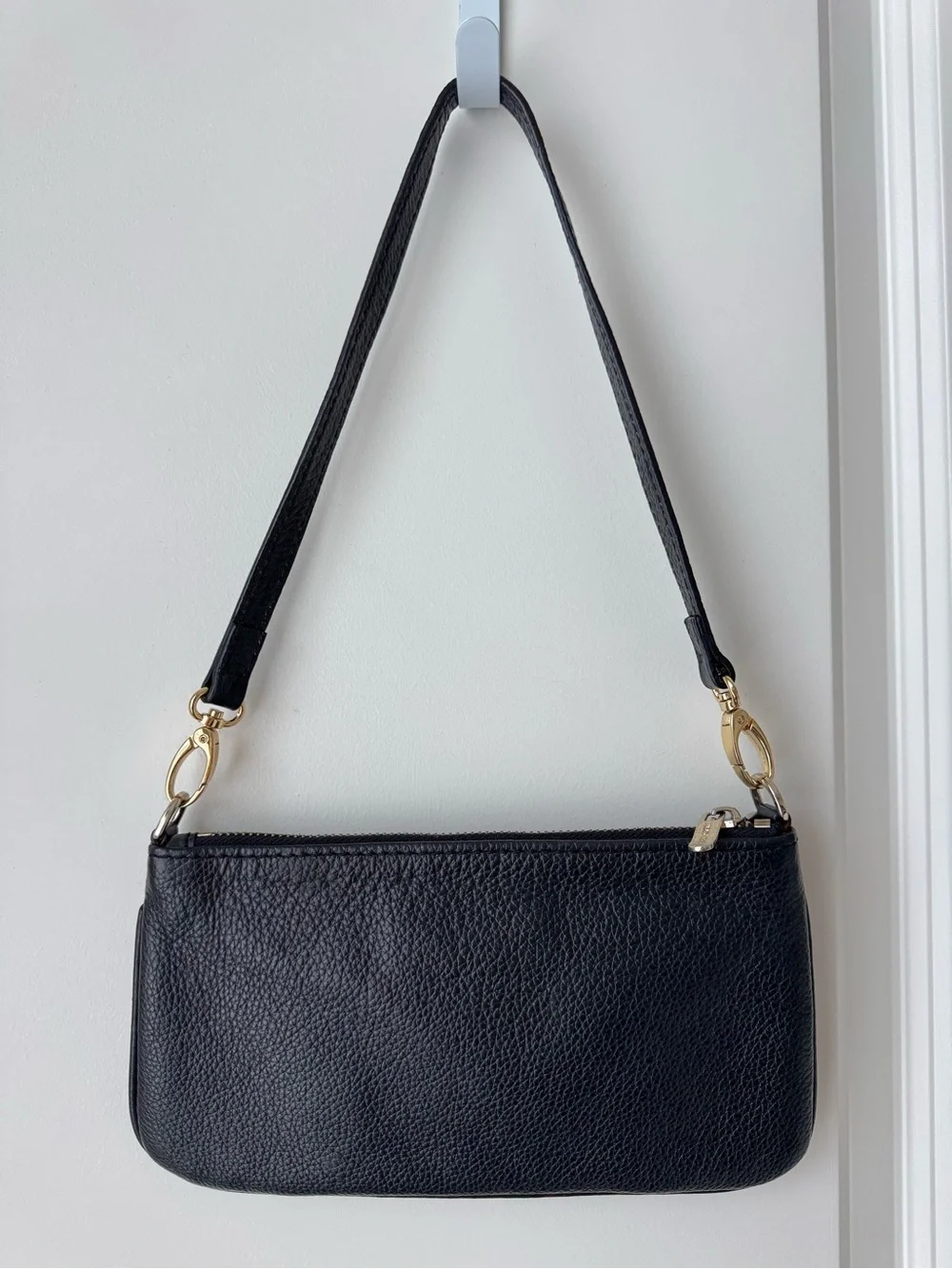 Vintage Rare Y2K Jimmy Choo Black Leather Shoulder Bag with Gold Hardware